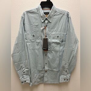 Orvis River Guide Long Sleeve Shirt in "Active Fit" light green & white Size M